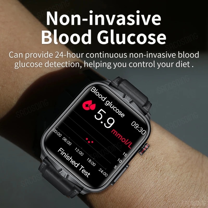 Electrotherapy Smartwatch Blood Sugar ECG+PPG Precise Blood Pressure Body Temperature Smart Watch
