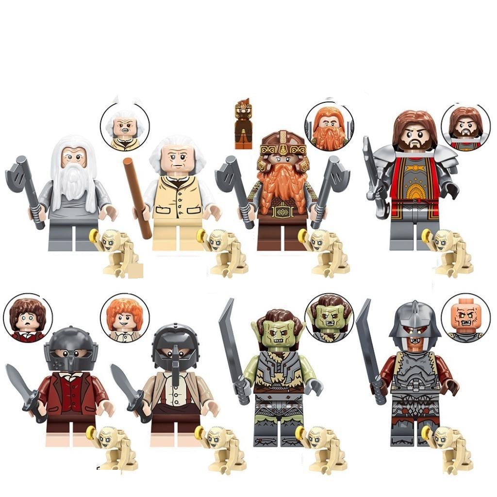 (Style A) 8 PCS Sets Lord Of The Rings Fellowship Toy Action MiniFigures Fits Lego