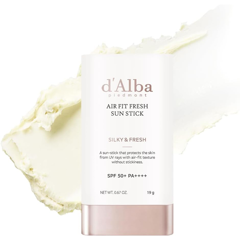 dAlba Air Fit Fresh Sun Stick Face Body Lightweight No White-Cast SPF50  Protection All Skin Type Easy Hygienic Application Vegan-Certified No-Sticky Finish 19g