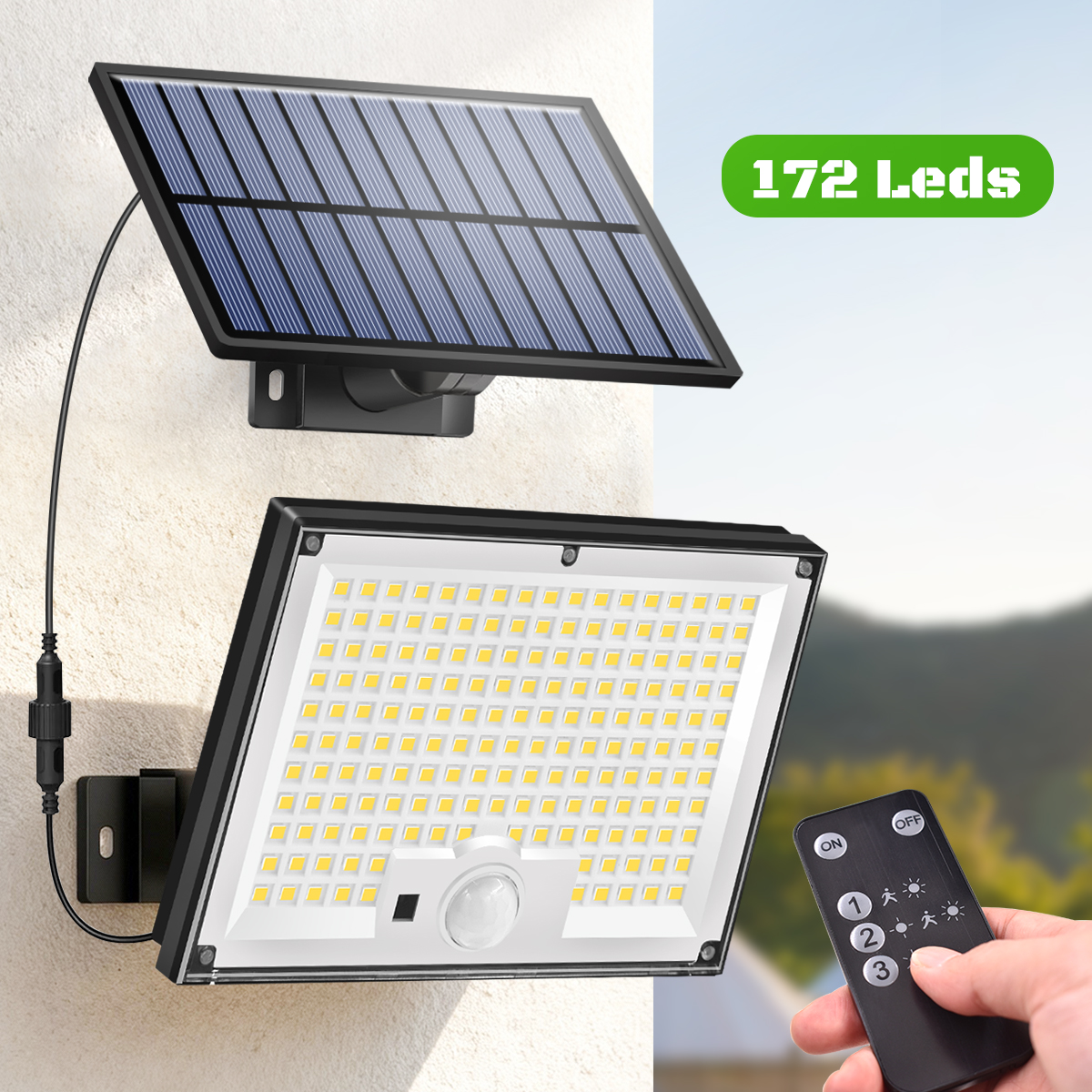 Solar Lights Outdoor with Motion Sensor Solar Flood Lights Waterproof Dusk to Dawn Solar Powered Security Spot Lights for Porch
