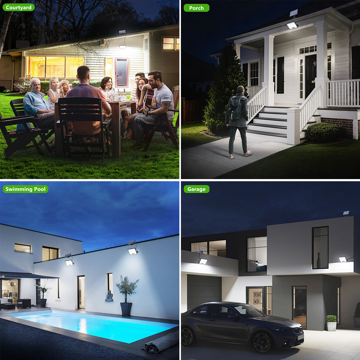 (172LED) Solar Lights Outdoor with Motion Sensor Solar Flood Lights Waterproof Dusk to Dawn Solar Powered Security Spot Lights for Porch