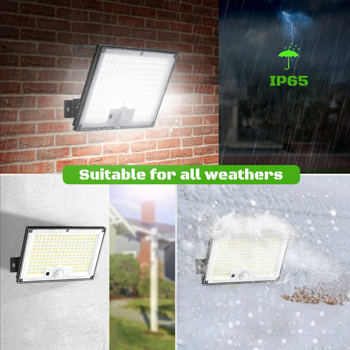 (172LED) Solar Lights Outdoor with Motion Sensor Solar Flood Lights Waterproof Dusk to Dawn Solar Powered Security Spot Lights for Porch
