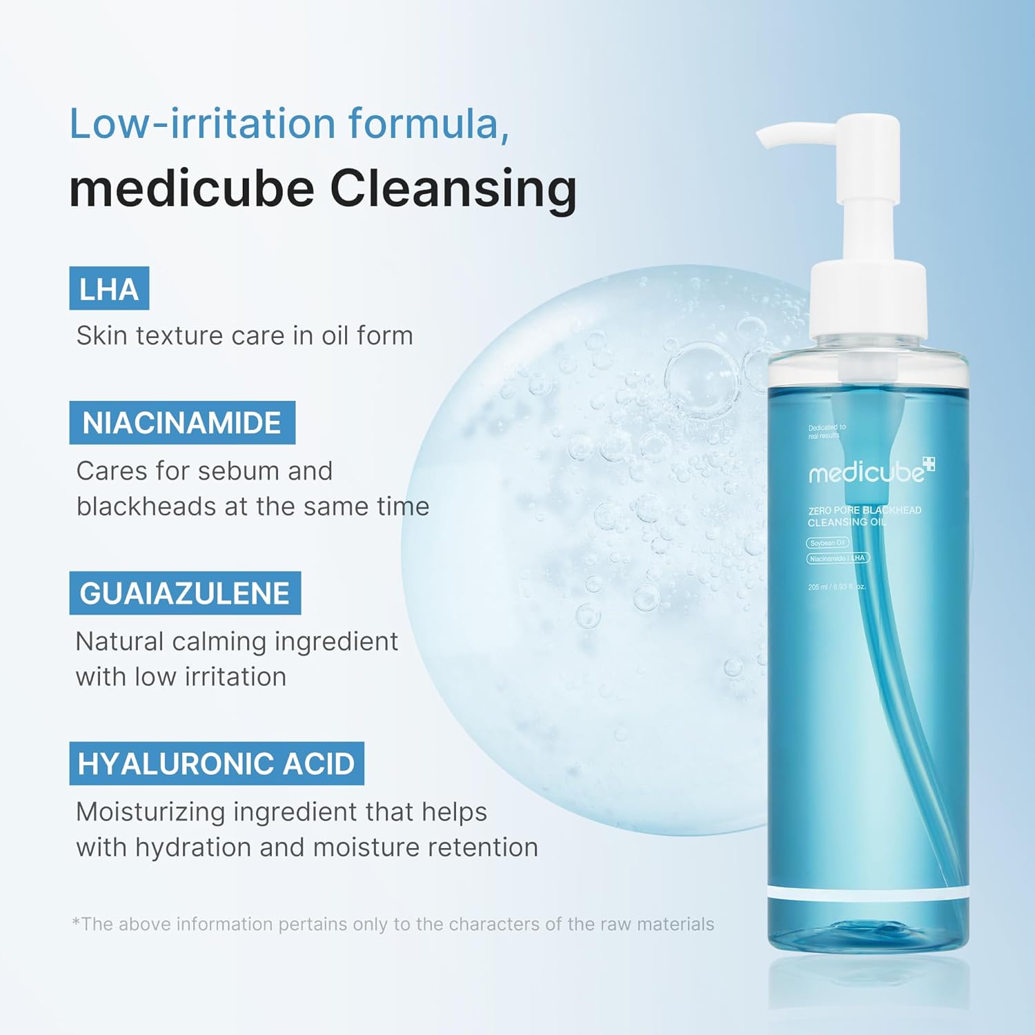 medicube Zero Pore Blackhead Cleansing Oil Makeup Remover for all skin types Daily Moisture Facial Cleanser Low-Irritation Korean Skin Care 205ml