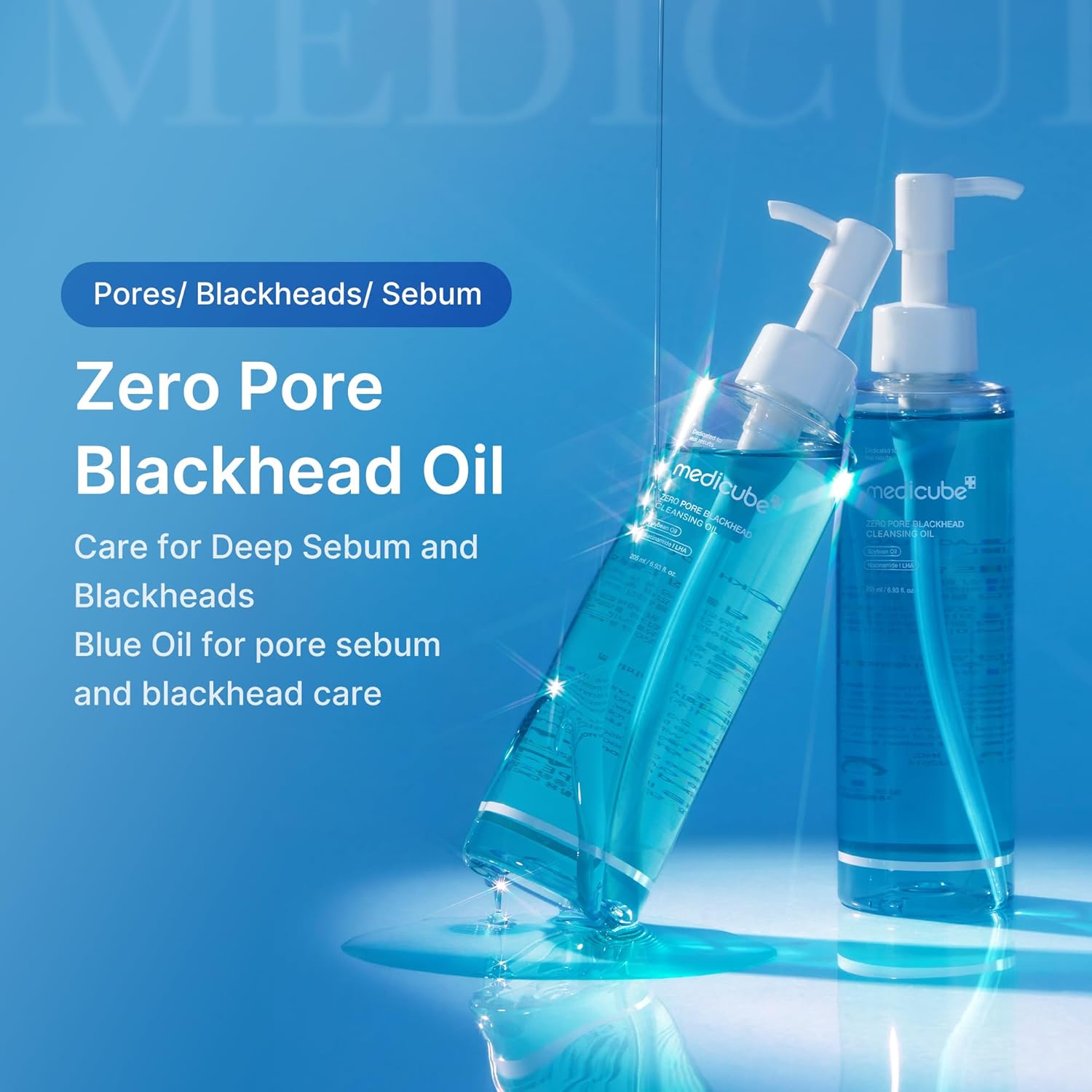 medicube Zero Pore Blackhead Cleansing Oil Makeup Remover for all skin types Daily Moisture Facial Cleanser Low-Irritation Korean Skin Care 205ml
