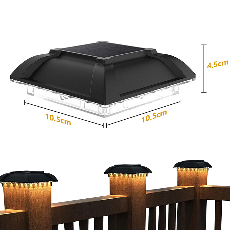 IP65 Waterproof LED Solar Column Light Outdoor Solar Light Garden Yard Garden Outside Decorative Lighting for 4 Inch Wood Posts