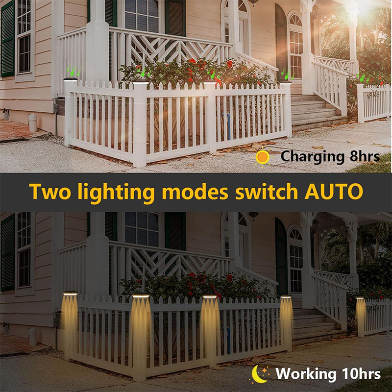 IP65 Waterproof LED Solar Column Light Outdoor Solar Light Garden Yard Garden Outside Decorative Lighting for 4 Inch Wood Posts
