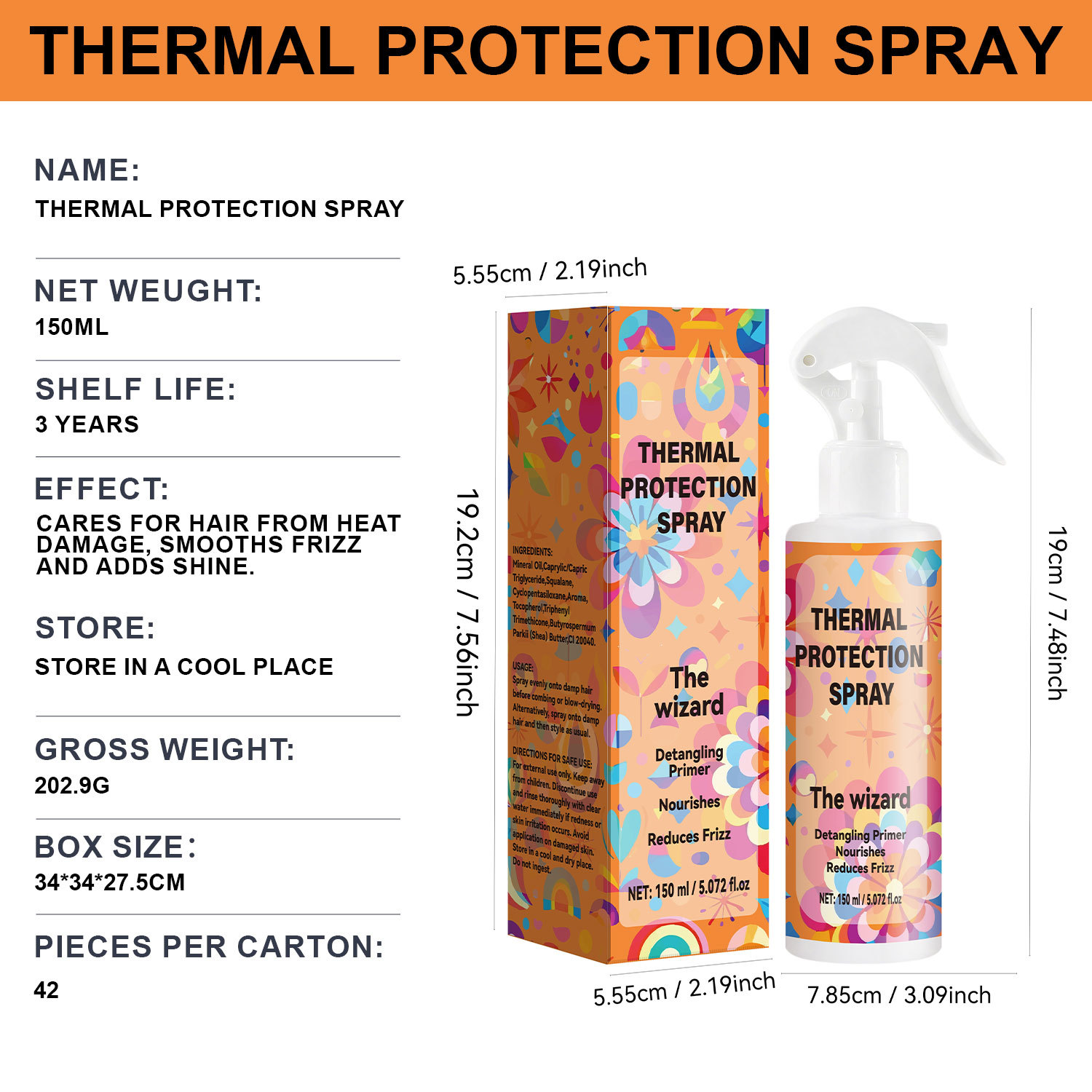 Multi Benefit Hair Care Spray For Moisturizing Smoothing And Detangling Daily Styling And Nourishing Treatment 150ml