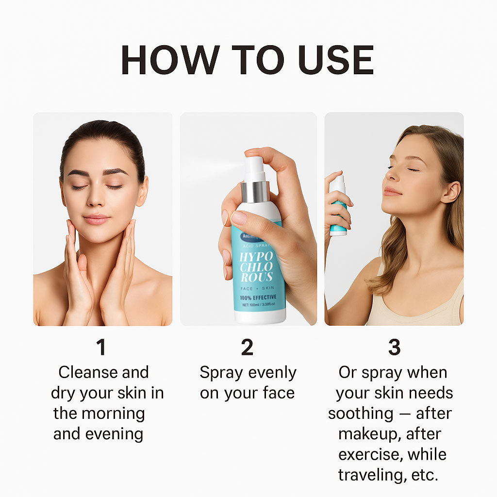 Hypochlorous Acid Spray Facial Mist Hydrating Soothing Refreshing For Daily Skin Care And Moisture Balance 100ml
