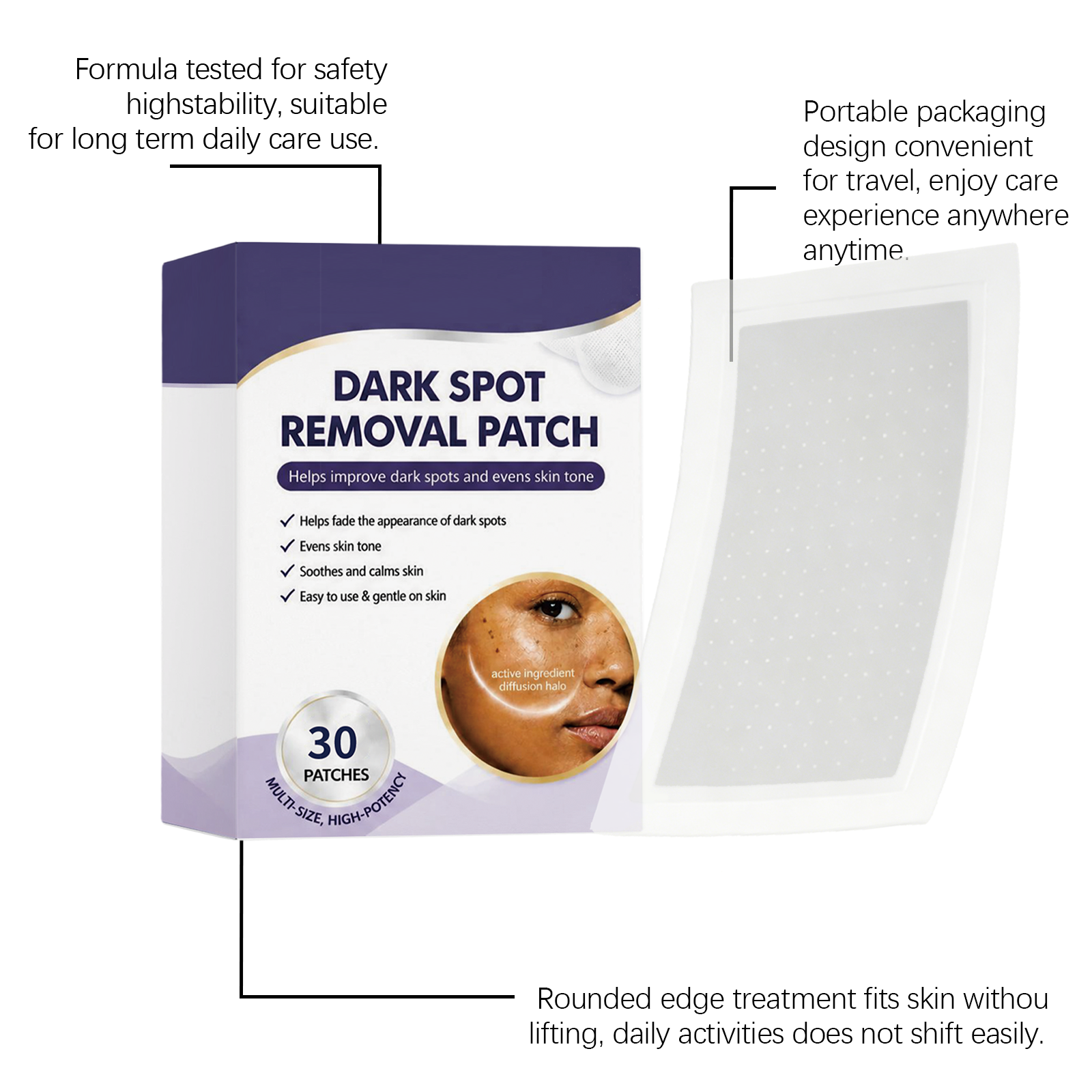 Facial Blemish Care Patch Multi Effect Plant Extract Formula Invisible Portable Day Night Protection Patch Design Facial Care