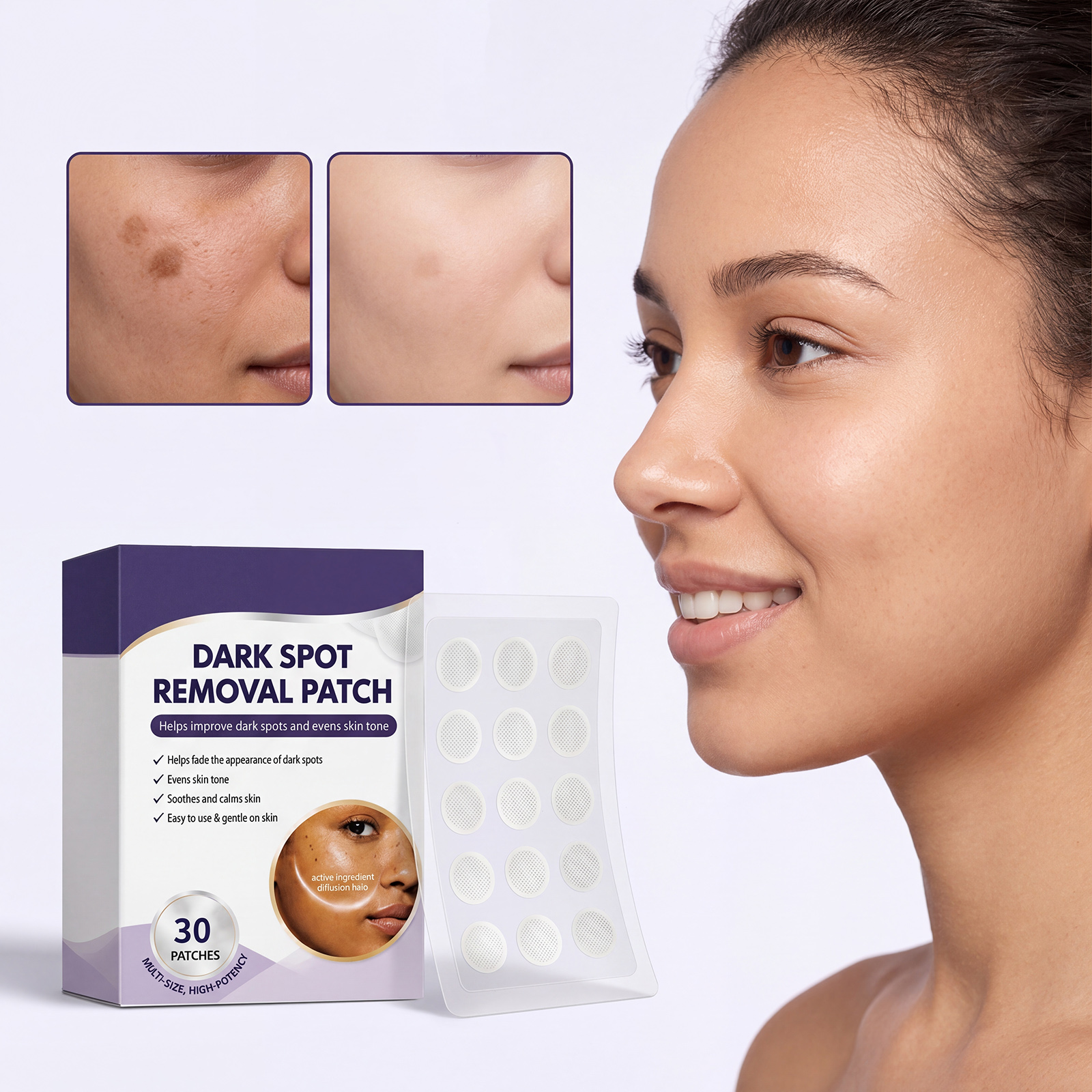 Facial Blemish Care Patch Multi Effect Plant Extract Formula Invisible Portable Day Night Protection Patch Design Facial Care