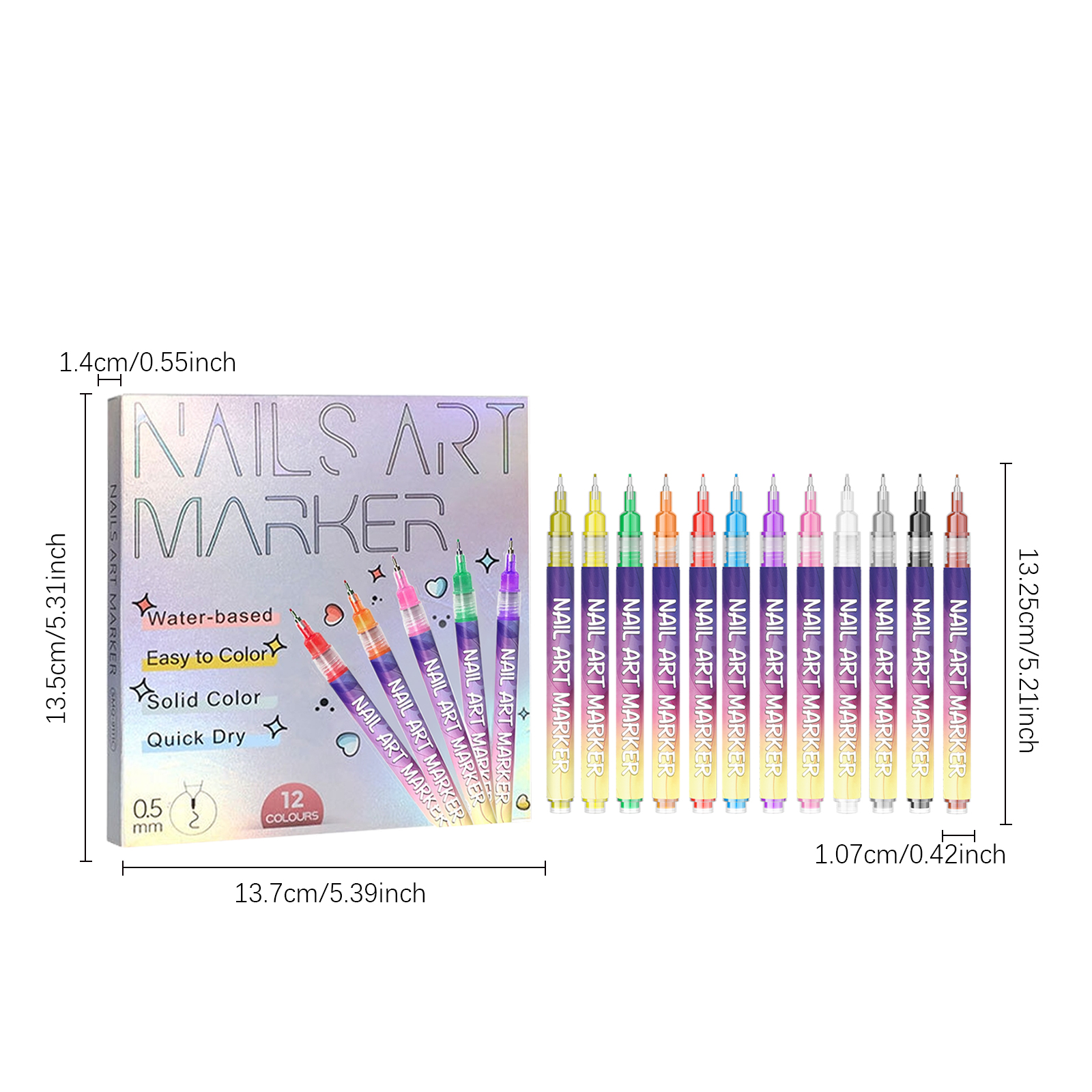 Diy Nail Painting Pen Easy To Operate Convenient Multi Color Line Drawing For Various Occasions Nail Tips