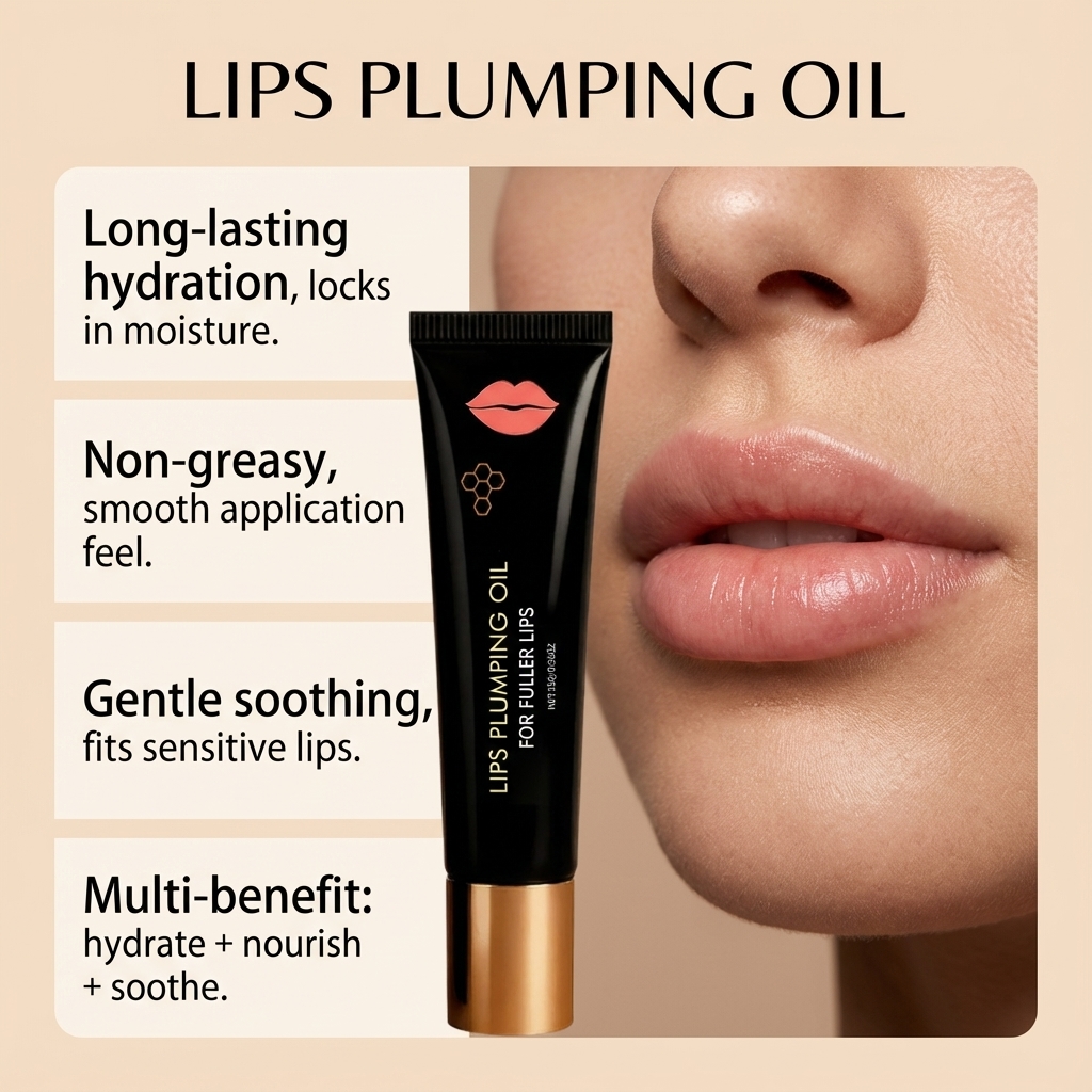 Moisturizing Plumping Lip Oil Light Soft Hydrating Nonsticky Daily Lip Care