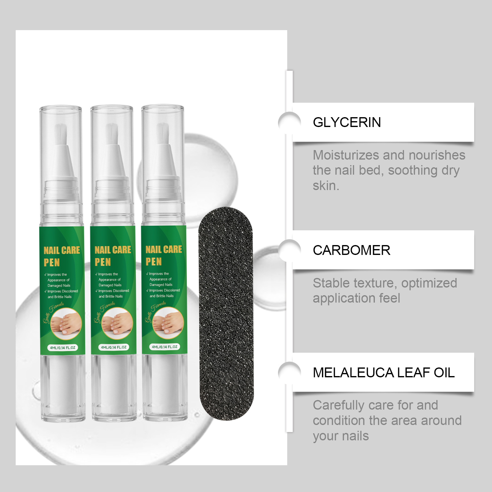 Nail Care Pen Set Moisturizing Water Lock Comfortable Cuticle Smooth Texture Daily Nail Maintenance Kit