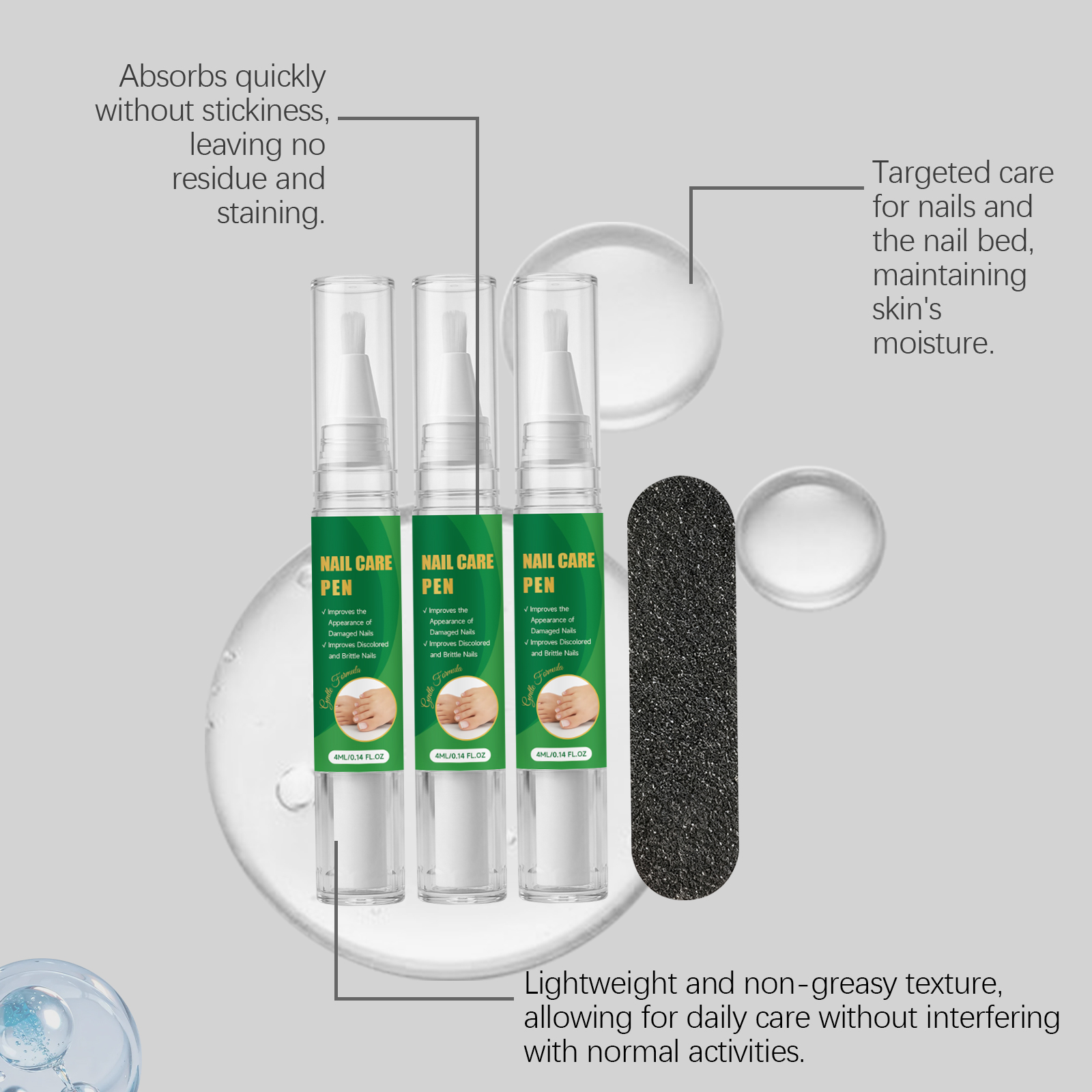 Nail Care Pen Set Moisturizing Water Lock Comfortable Cuticle Smooth Texture Daily Nail Maintenance Kit