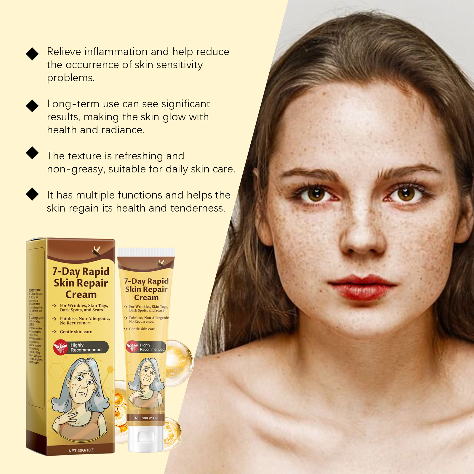 Skin Care Cream Facial Moisturizing Hydrating Nourishing Brightening Spot Repair Massage Lotion Face Glow Maintenance Ointment
