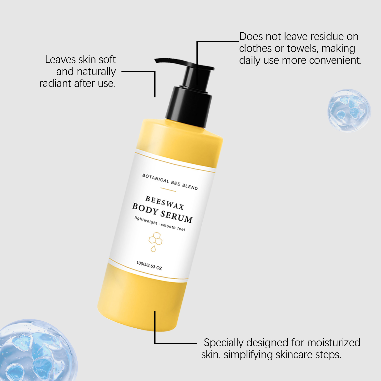 Beeswax Silky Body Essence Smooth Texture Plant Fragrance Full Body Use Long Lasting Moisturizing Skin Care
