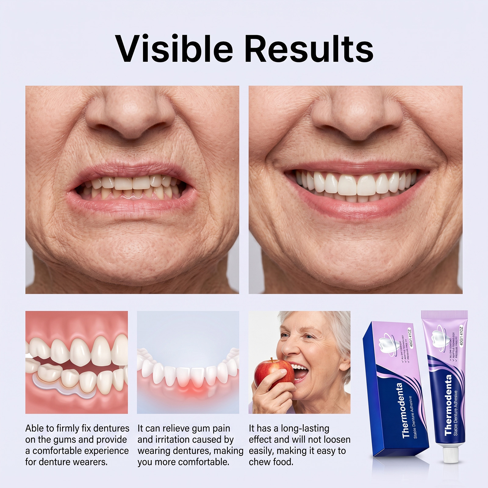 Long Lasting Denture Adhesive For Secure Fixation Of Removable Oral Prosthesis
