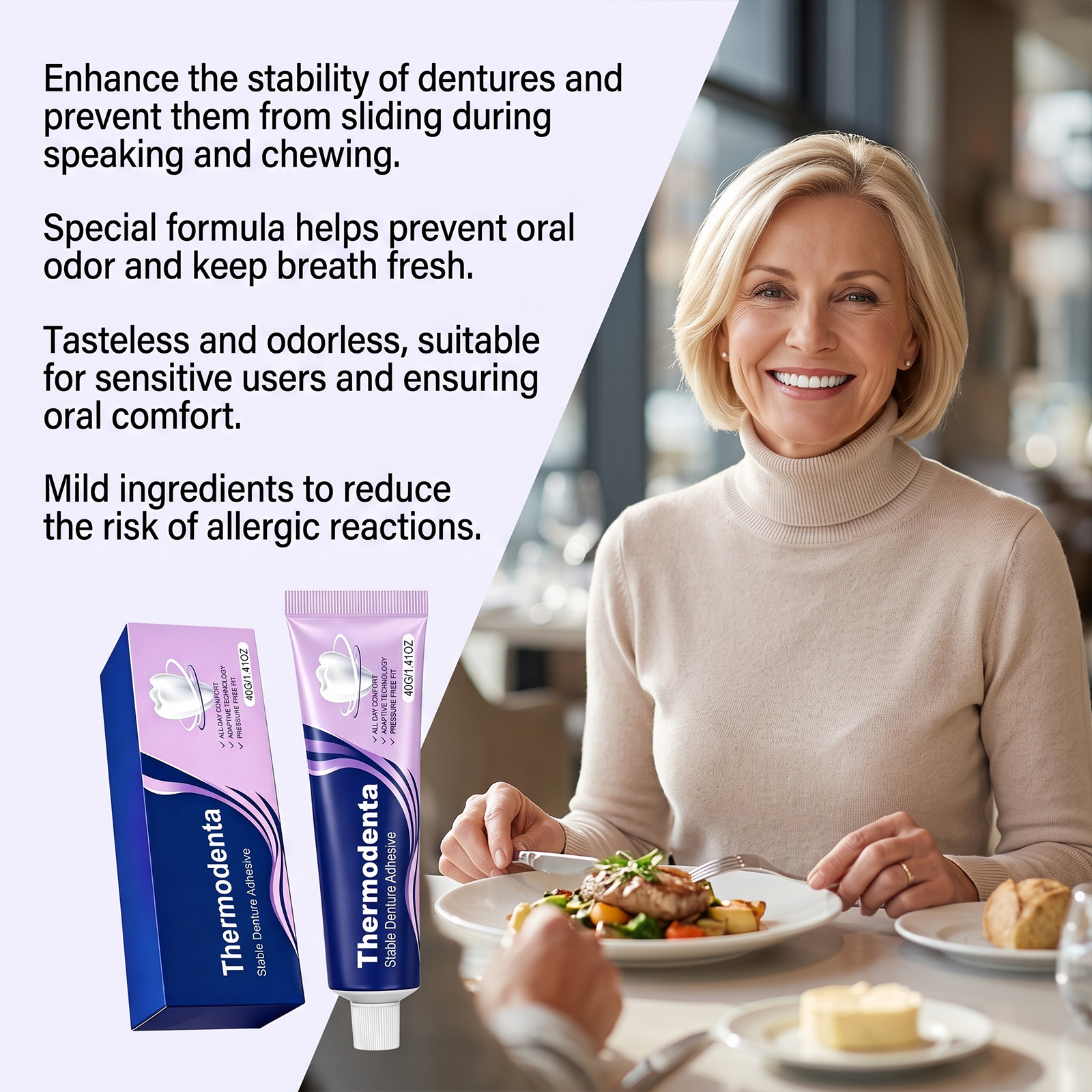 Long Lasting Denture Adhesive For Secure Fixation Of Removable Oral Prosthesis