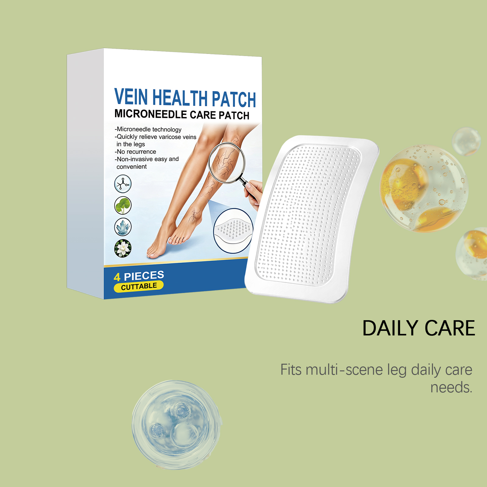 Leg Care Patch Moisturizing Hydrating Gentle Soft Skin Friendly Comfortable Body Daily Portable Leg Care