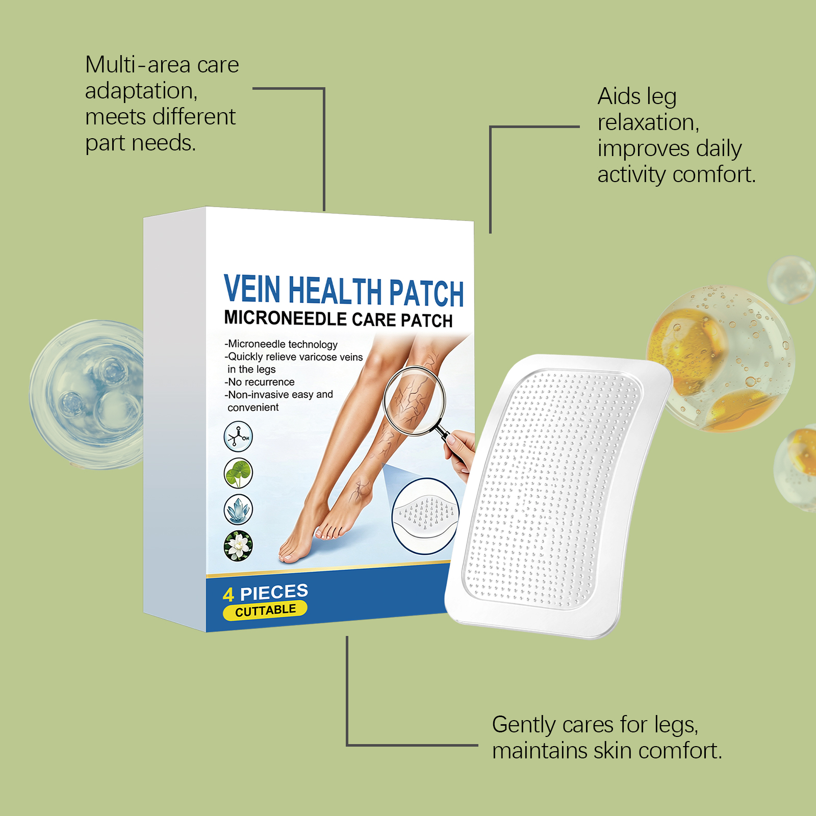 Leg Care Patch Moisturizing Hydrating Gentle Soft Skin Friendly Comfortable Body Daily Portable Leg Care