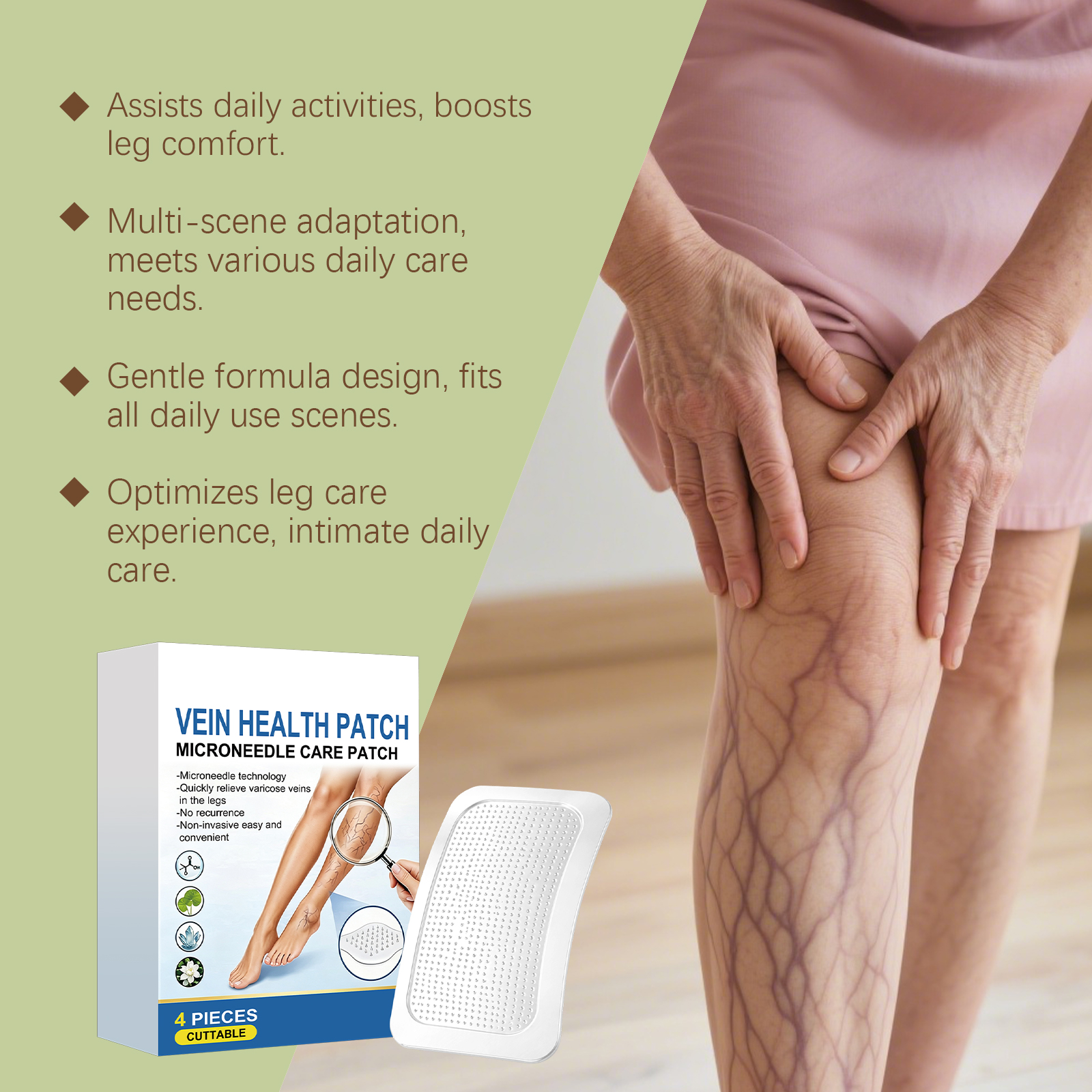 Leg Care Patch Moisturizing Hydrating Gentle Soft Skin Friendly Comfortable Body Daily Portable Leg Care