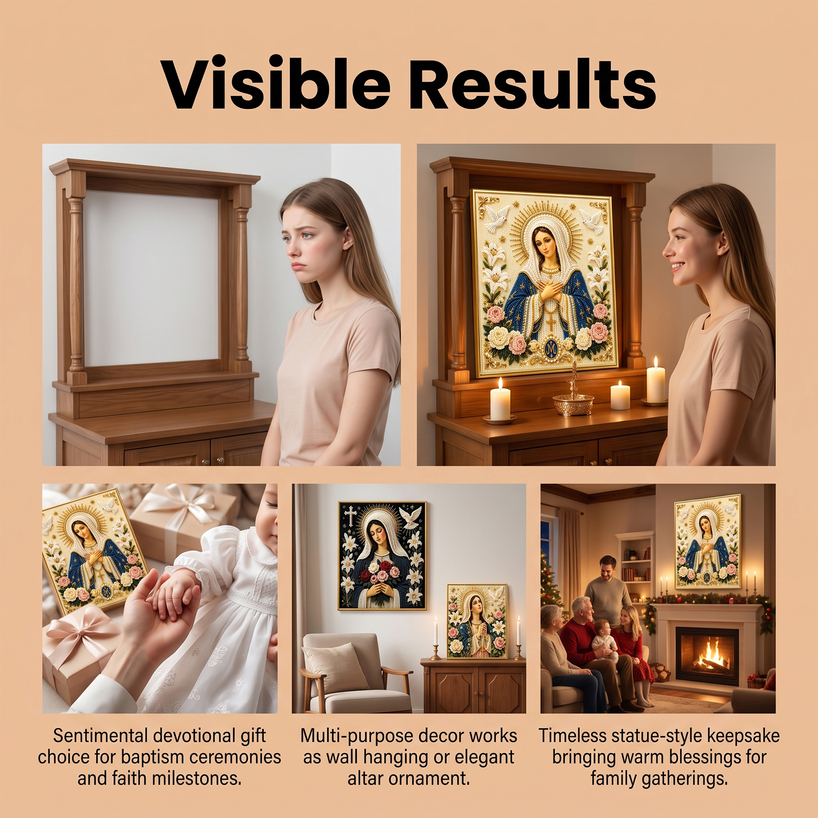 (Sacred Heart Of Jesus) Christmas Diy Art Set Creative Gift Festival Atmosphere Home Diamond Sticker Ornament