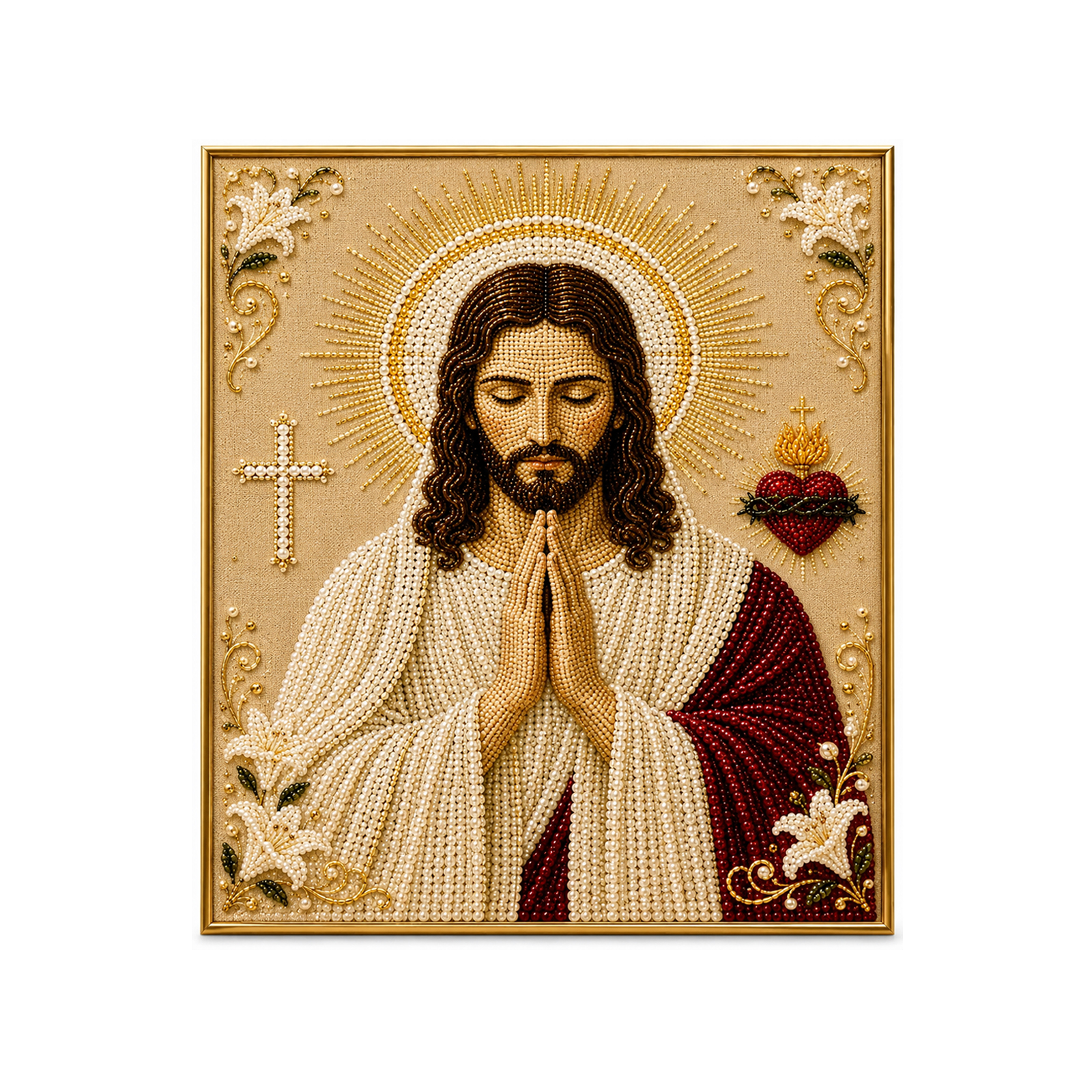 (Sacred Heart Of Jesus) Christmas Diy Art Set Creative Gift Festival Atmosphere Home Diamond Sticker Ornament