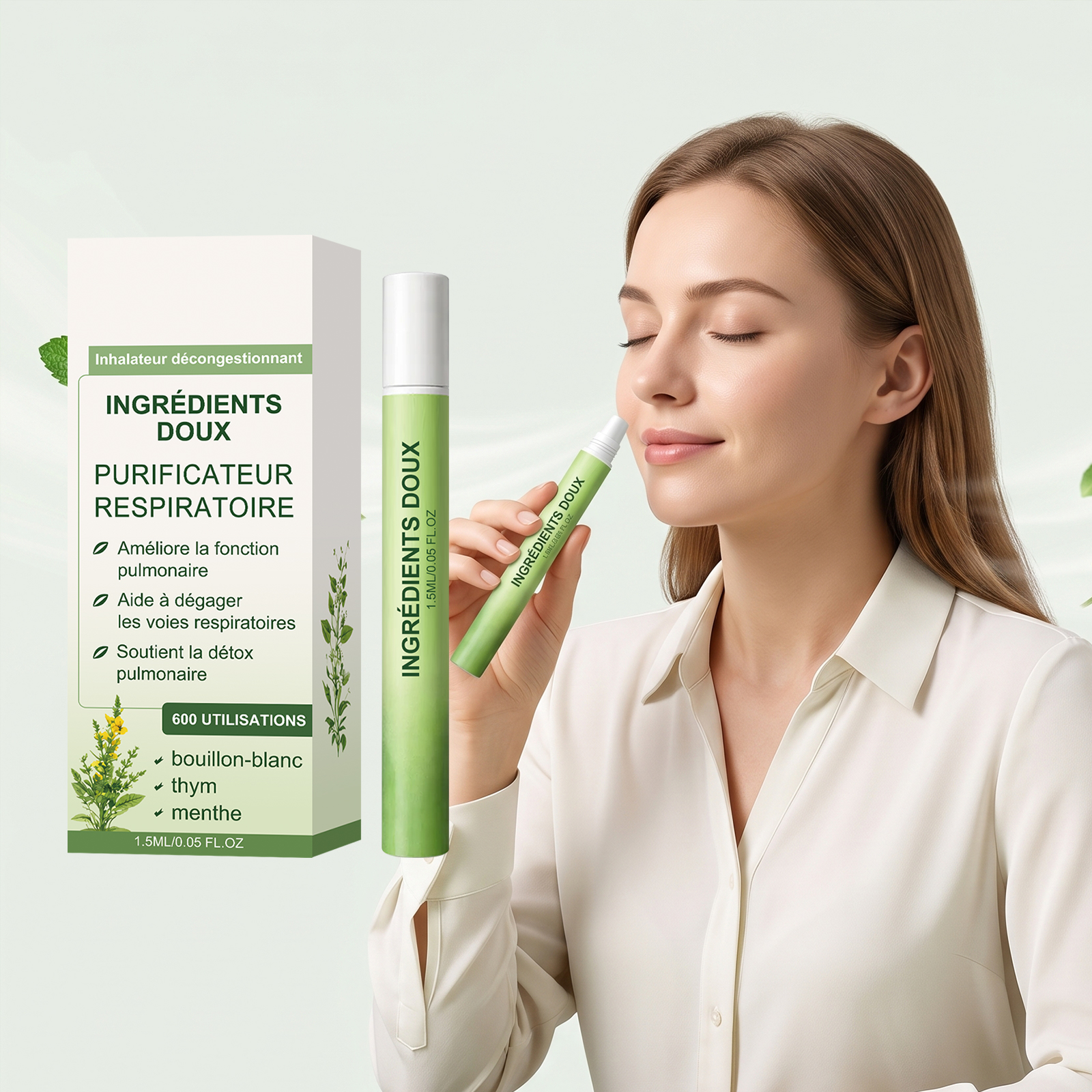 Mullein Scent Aromatherapy Inhaler Natural Plant Ingredient Body Care Moist Mild Daily Portable