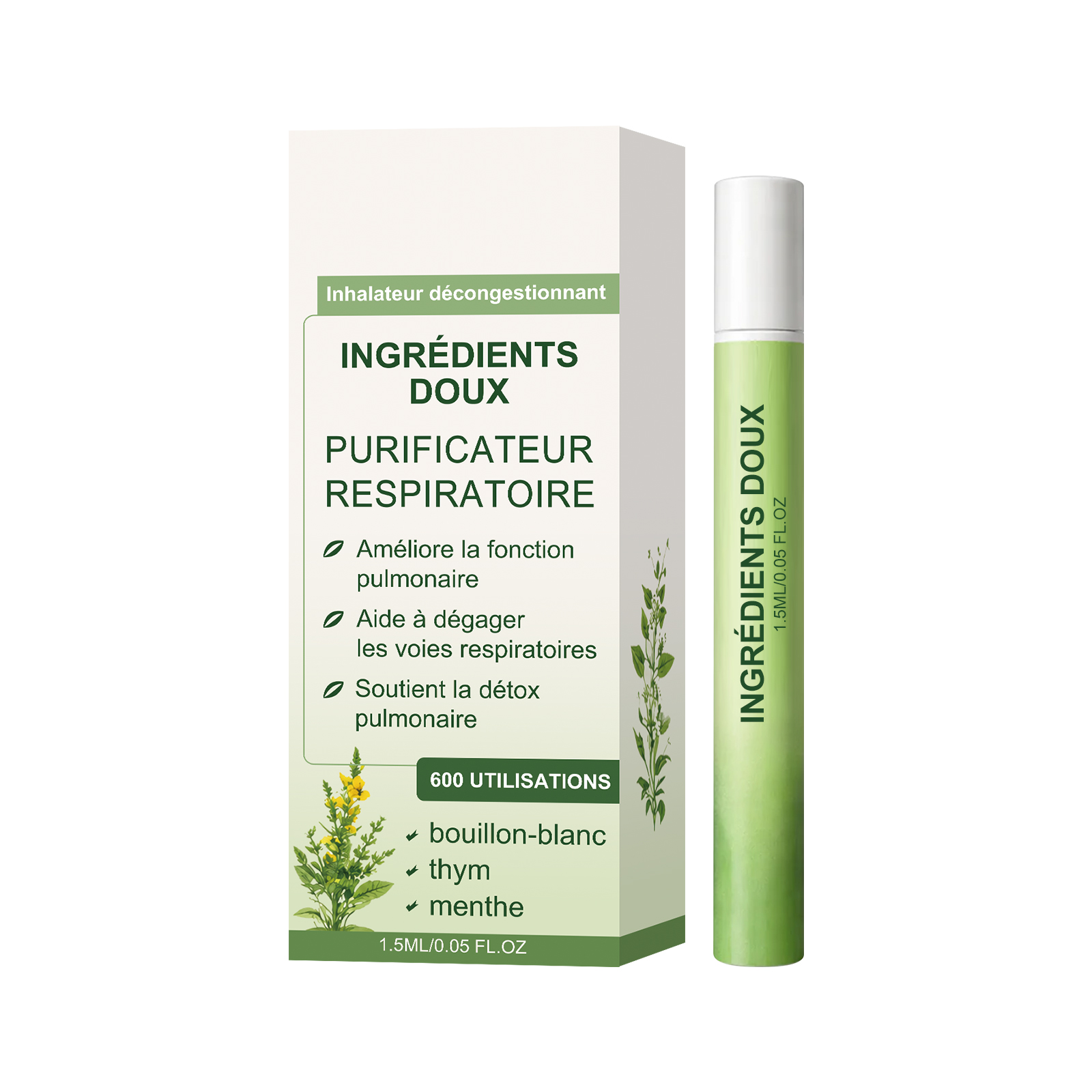 Mullein Scent Aromatherapy Inhaler Natural Plant Ingredient Body Care Moist Mild Daily Portable