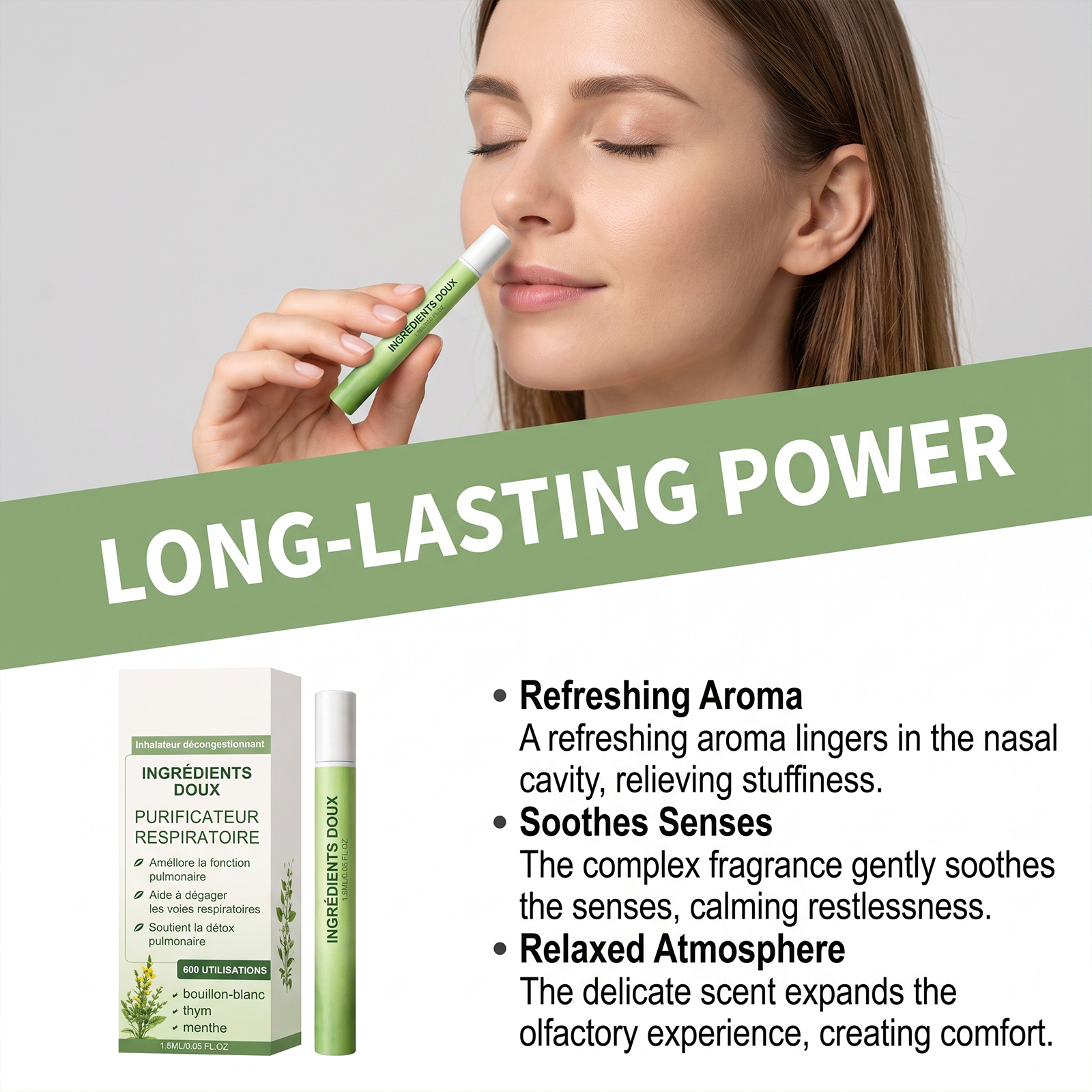 Mullein Scent Aromatherapy Inhaler Natural Plant Ingredient Body Care Moist Mild Daily Portable