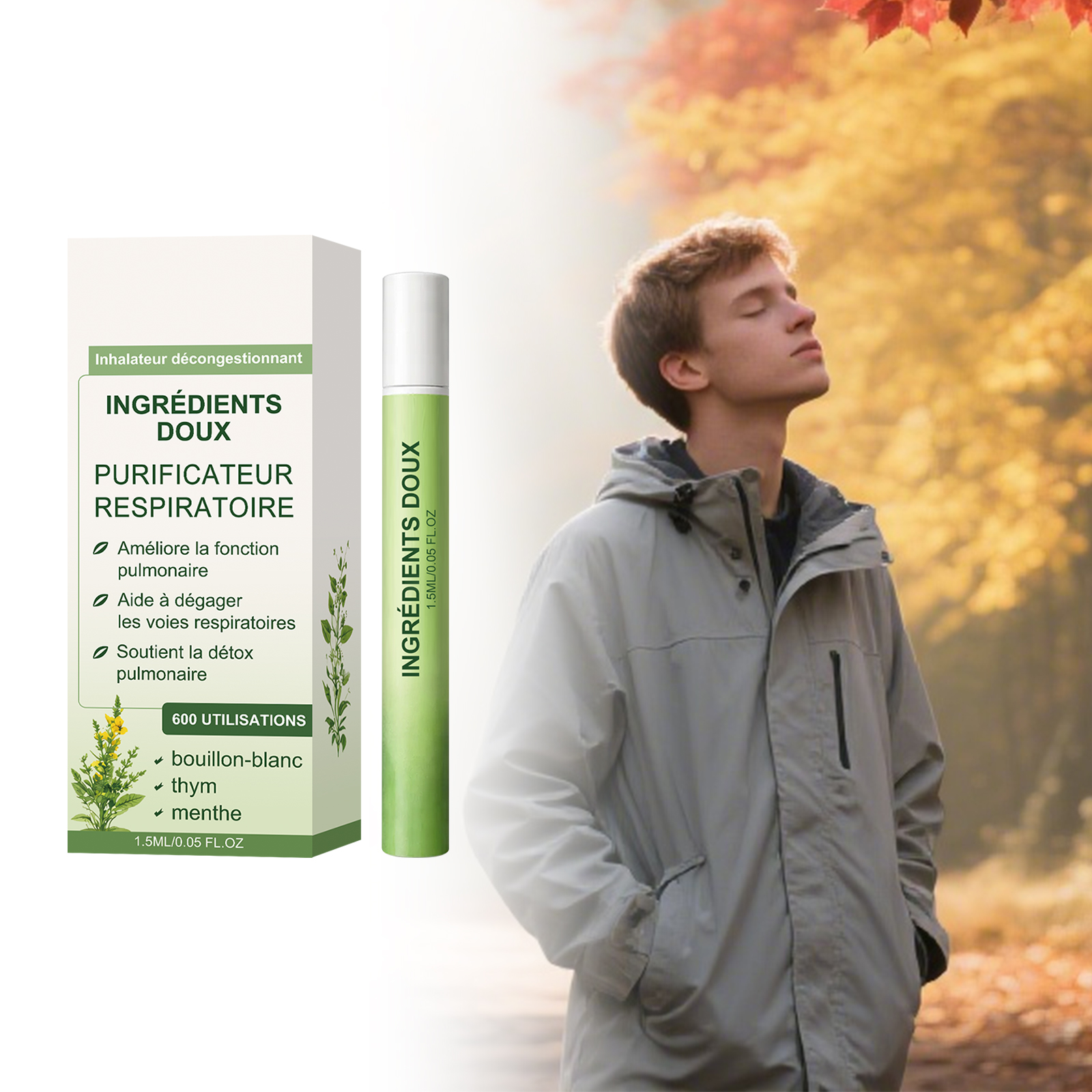 Mullein Scent Aromatherapy Inhaler Natural Plant Ingredient Body Care Moist Mild Daily Portable
