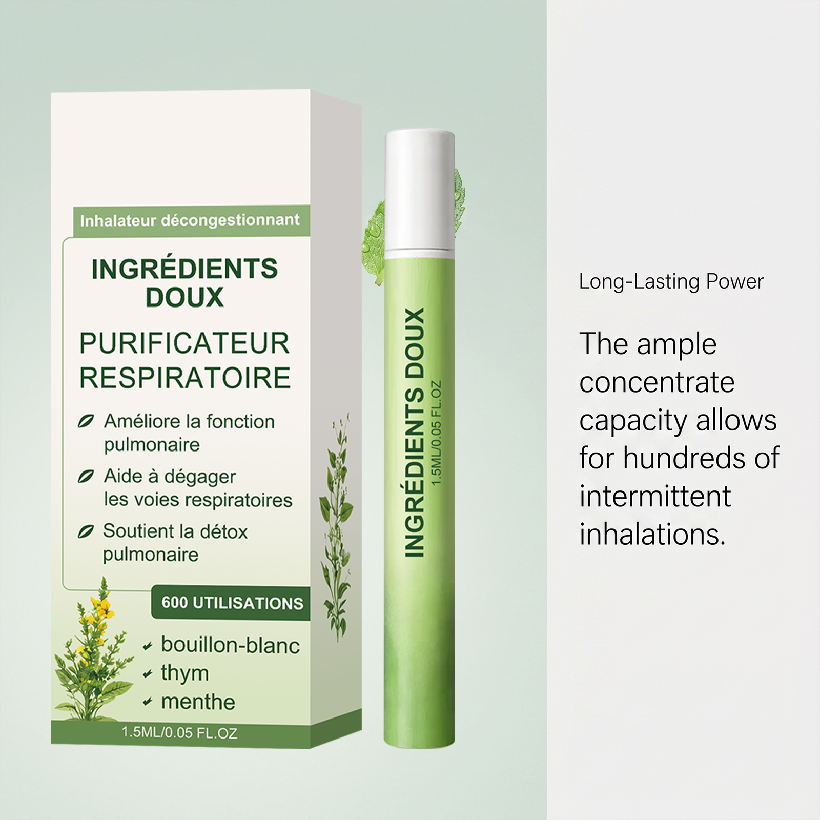 Mullein Scent Aromatherapy Inhaler Natural Plant Ingredient Body Care Moist Mild Daily Portable