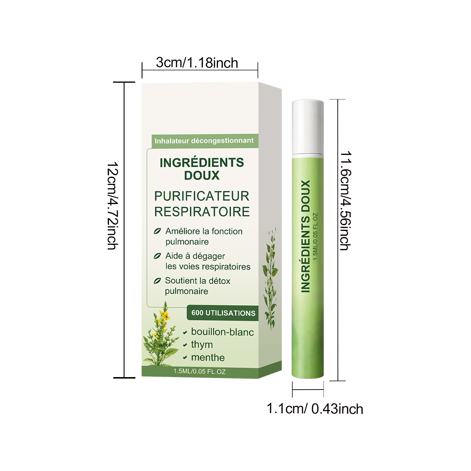 Mullein Scent Aromatherapy Inhaler Natural Plant Ingredient Body Care Moist Mild Daily Portable