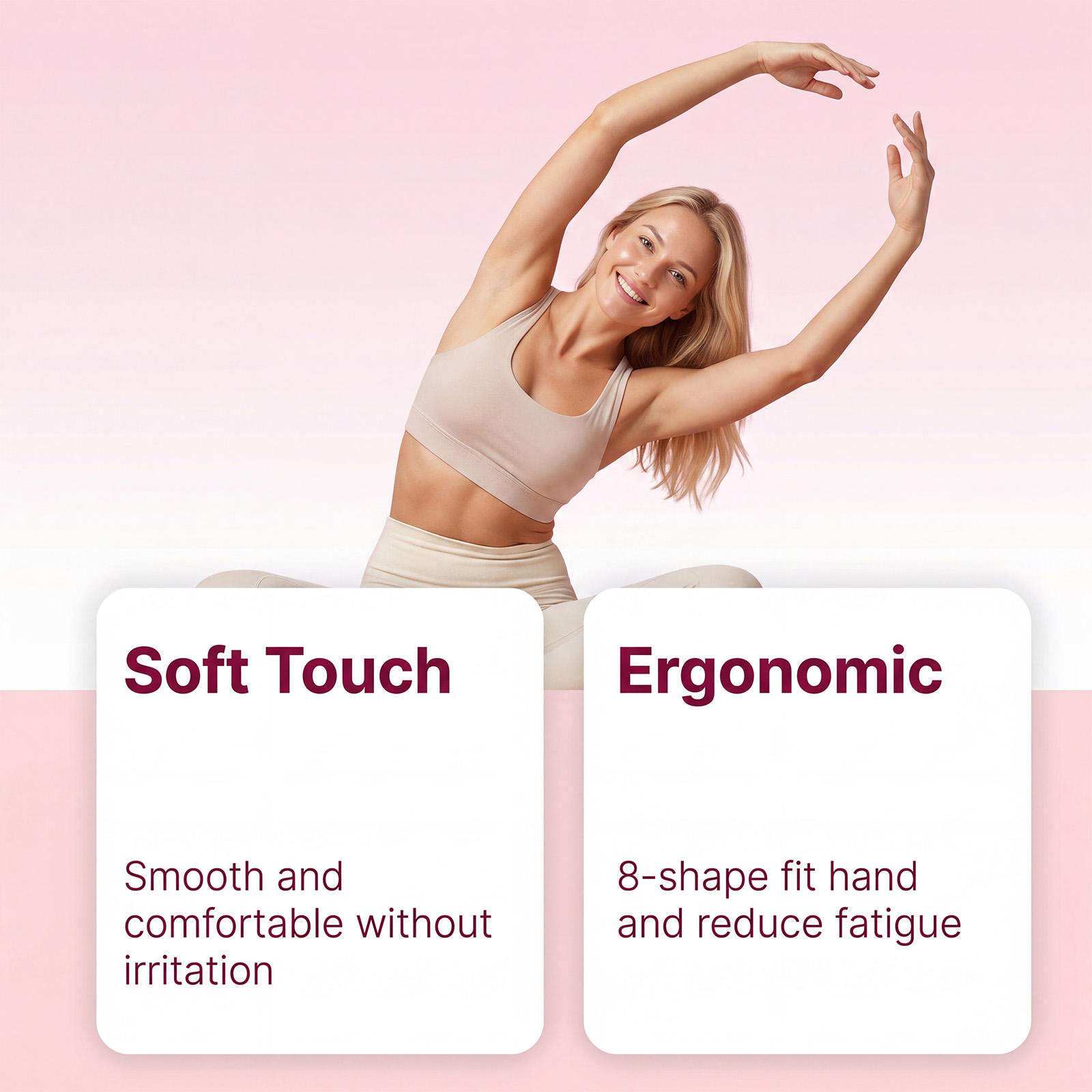 (Pink) Yoga Stretch Belt Soft Wear Resistant Easy Storage Fitness Stretching Dance Training Body Shaping Strap
