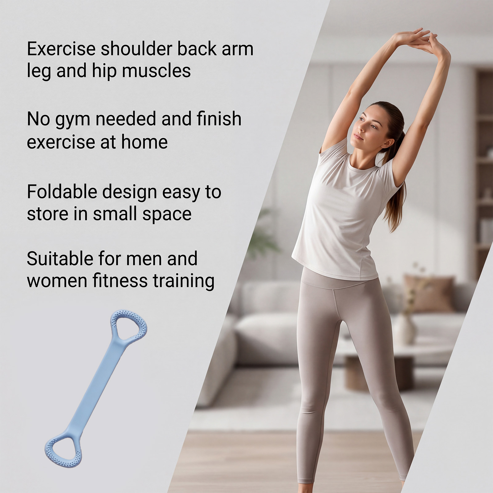 (Pink) Yoga Stretch Belt Soft Wear Resistant Easy Storage Fitness Stretching Dance Training Body Shaping Strap
