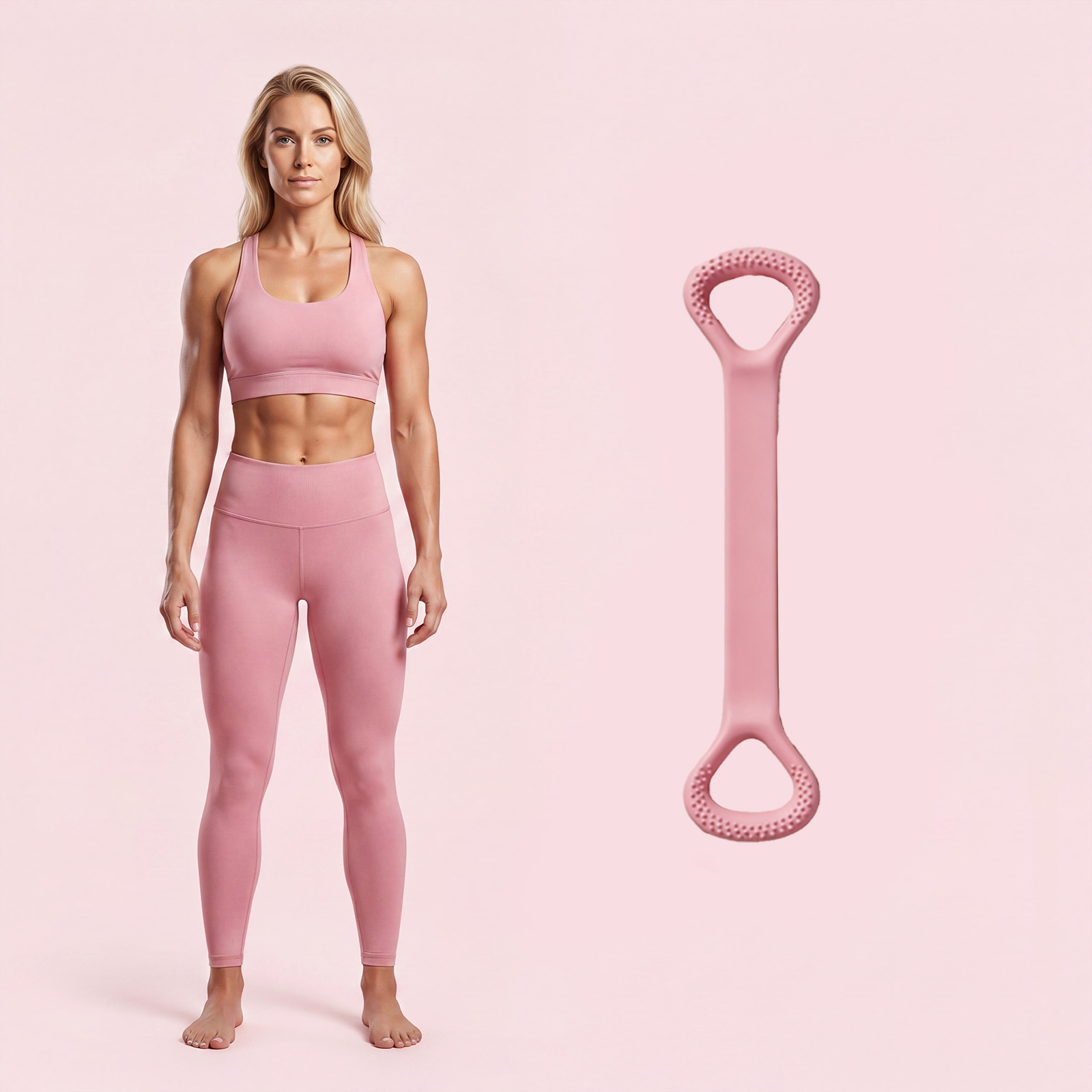 (Pink) Yoga Stretch Belt Soft Wear Resistant Easy Storage Fitness Stretching Dance Training Body Shaping Strap