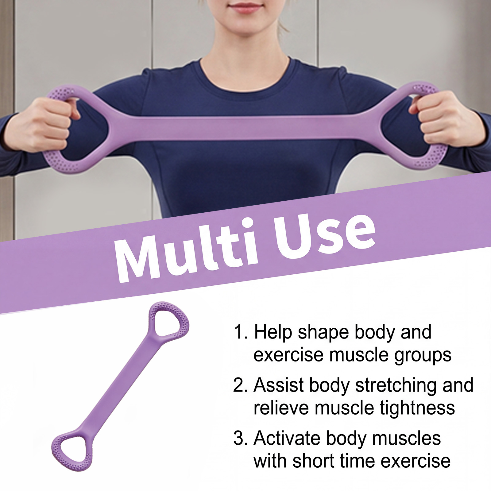 (Pink) Yoga Stretch Belt Soft Wear Resistant Easy Storage Fitness Stretching Dance Training Body Shaping Strap