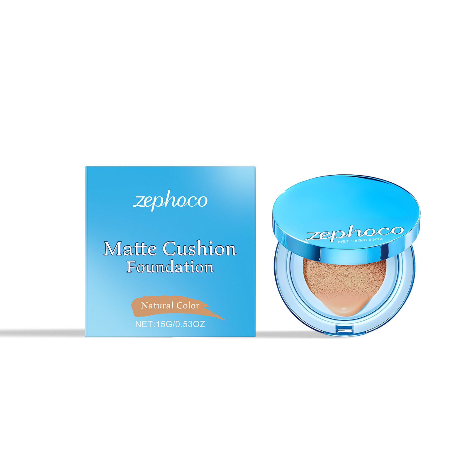 (Ivory White) Matte Concealer Cushion Creates Natural Base Makeup Lightweight Comfortable Non Cracking Concealing Matte Foundation