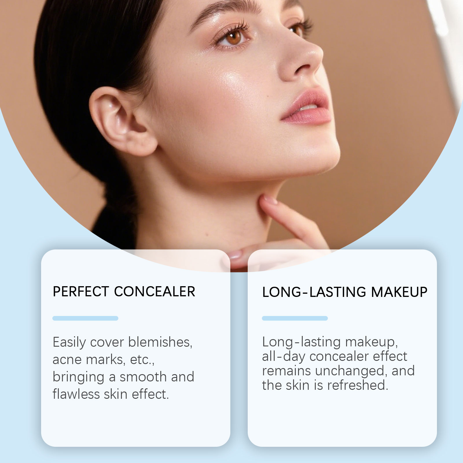 (Ivory White) Matte Concealer Cushion Creates Natural Base Makeup Lightweight Comfortable Non Cracking Concealing Matte Foundation