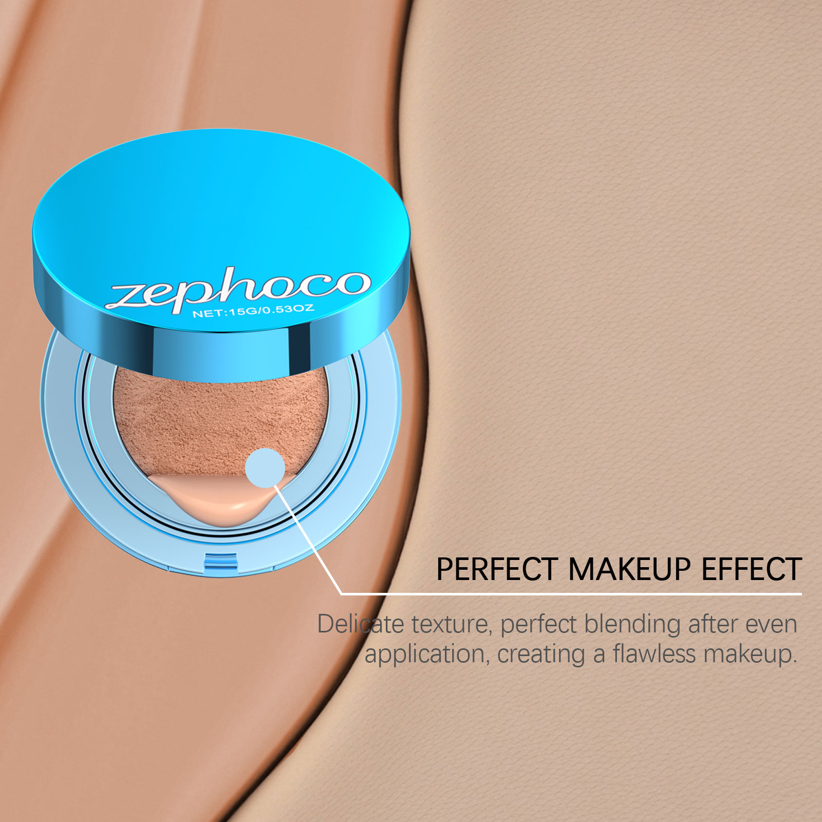 (Ivory White) Matte Concealer Cushion Creates Natural Base Makeup Lightweight Comfortable Non Cracking Concealing Matte Foundation