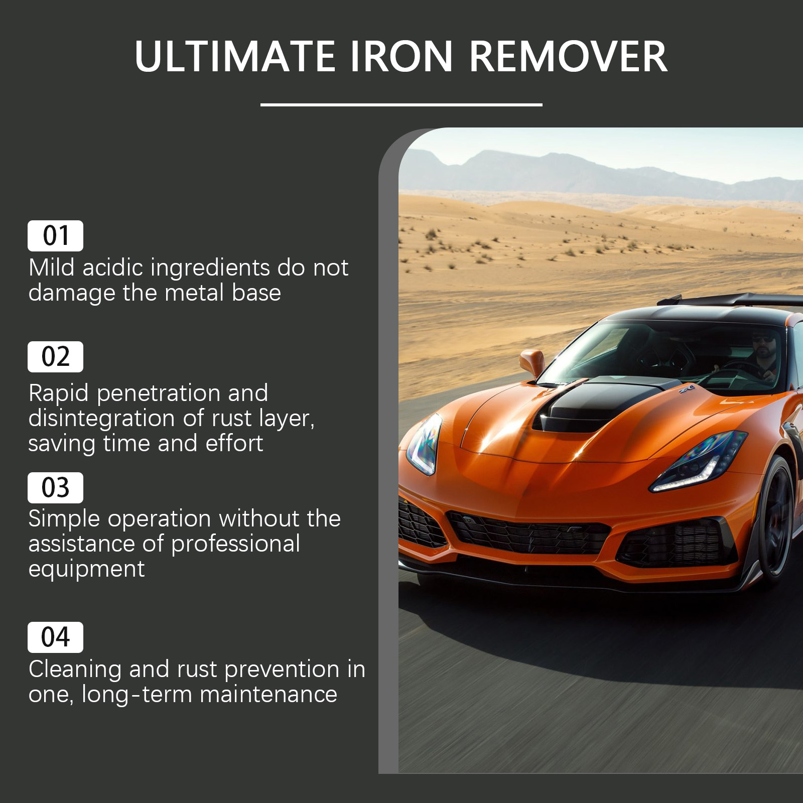 Car Rust Remover Clean Decontaminate Bright Cleaner For Car Wheel Metal Surface