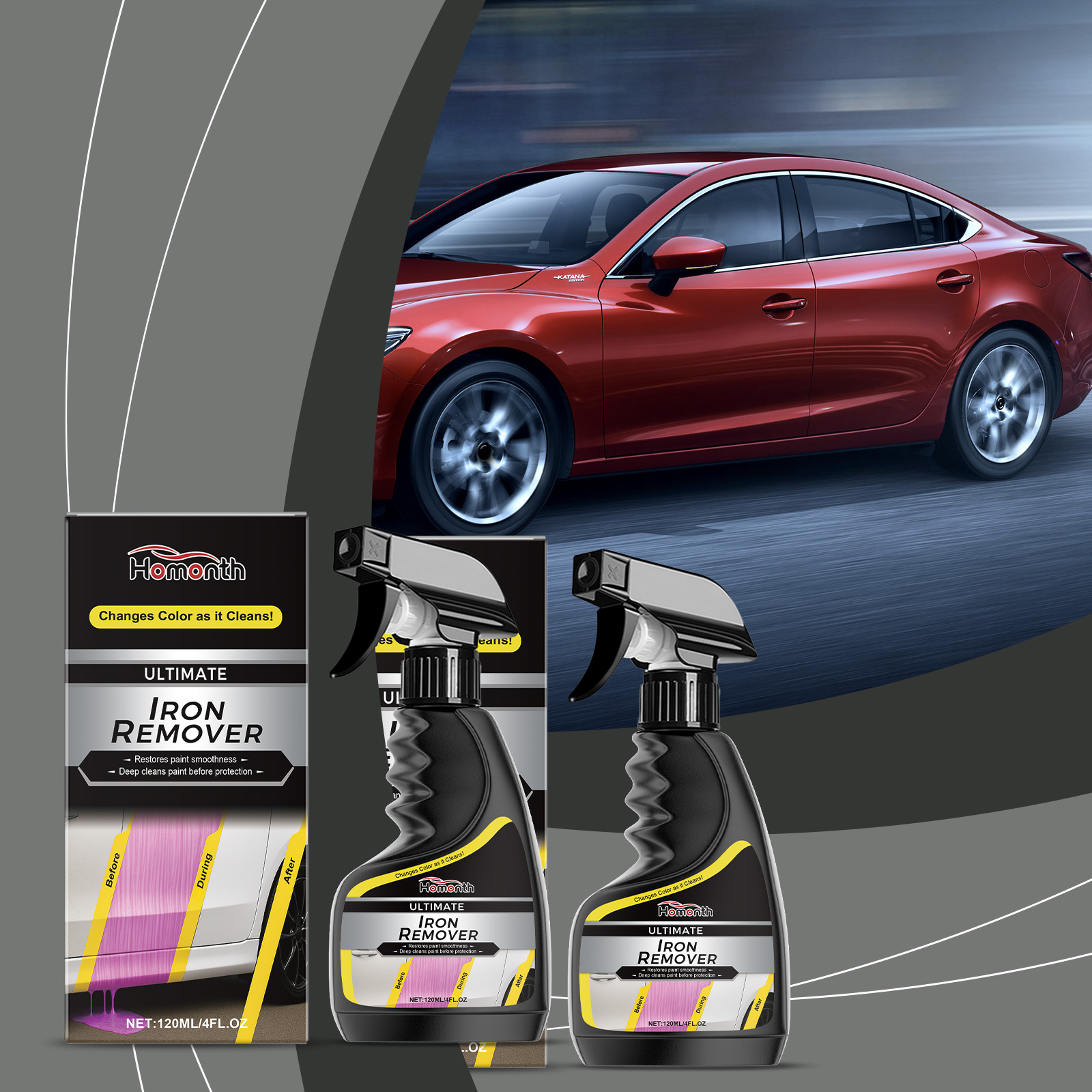 Car Rust Remover Clean Decontaminate Bright Cleaner For Car Wheel Metal Surface