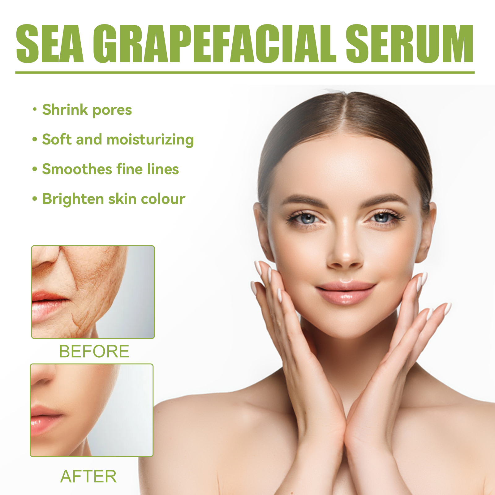 Sea Grape Polypeptide Essence Liquid Mildly Nourishes Facial Skin Hydrates Moisturizes Softens Refreshes