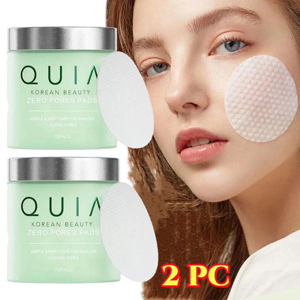 2X QUIA Zero Pore Pads Trgets Large Pores and Uneven Tone Korean Skincare 70pcs