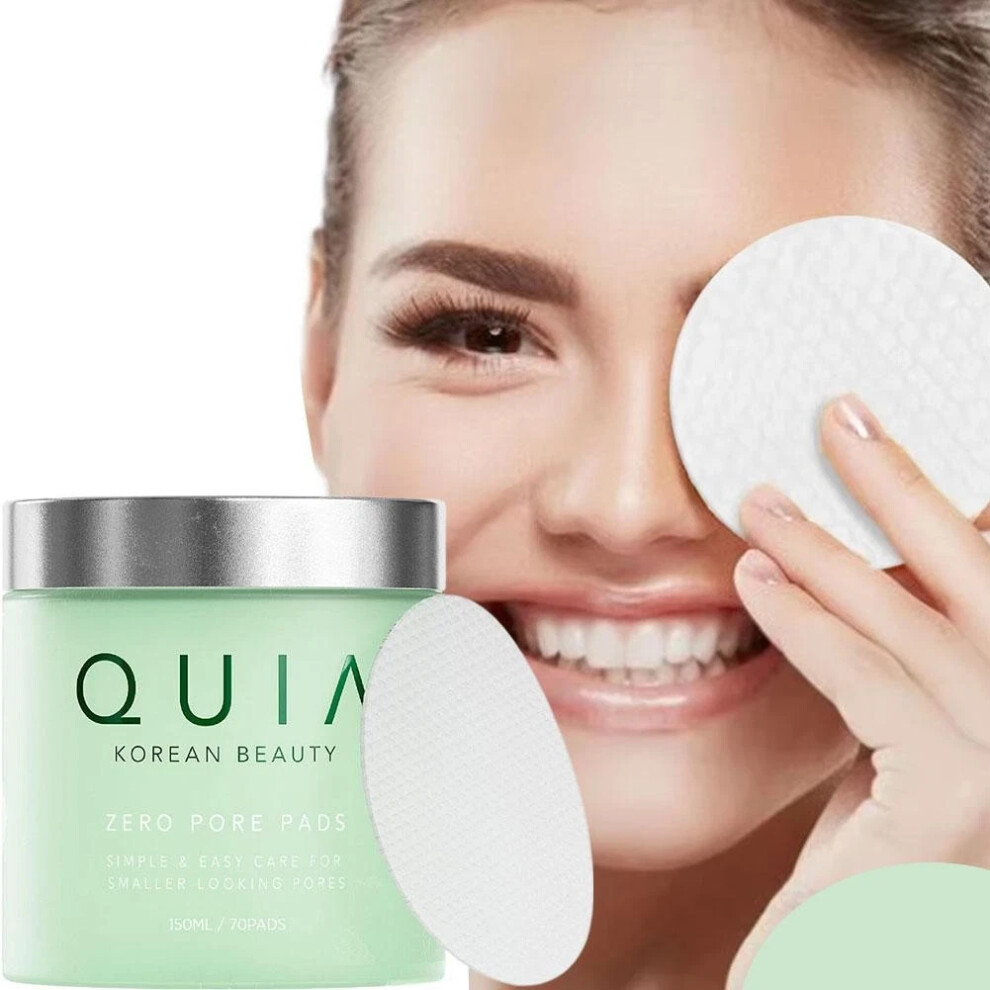 2X QUIA Zero Pore Pads Trgets Large Pores and Uneven Tone Korean Skincare 70pcs