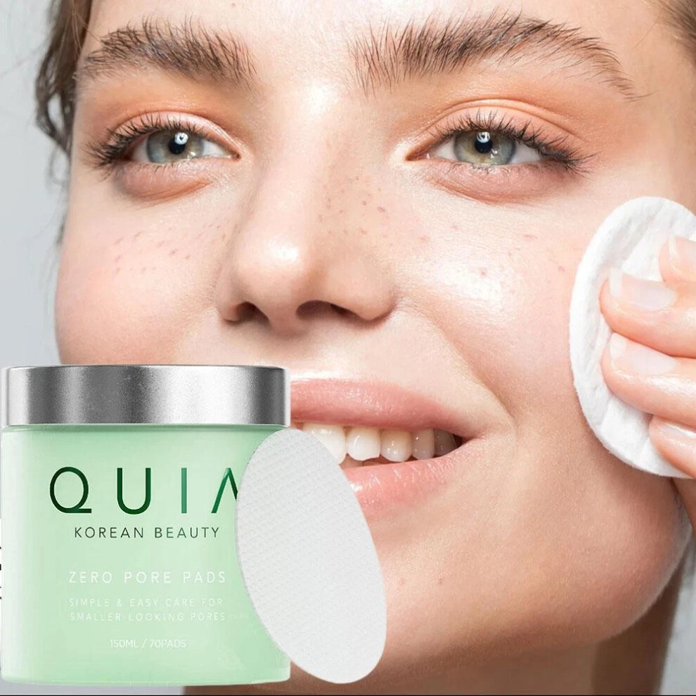 2X QUIA Zero Pore Pads Trgets Large Pores and Uneven Tone Korean Skincare 70pcs