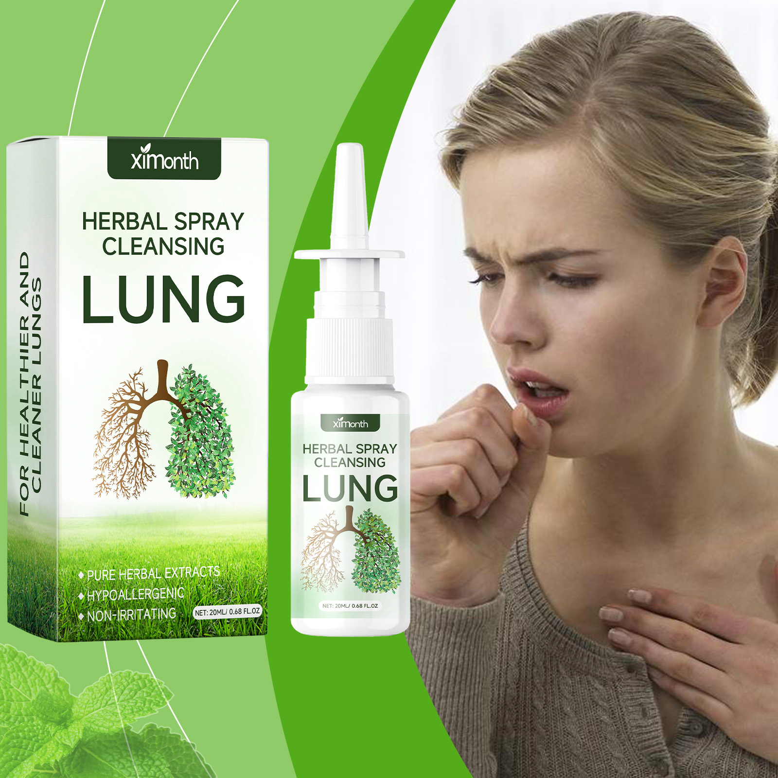Herbal Nasal Spray Soothing Congestion Relief Breath Freshening Cooling Comfort Daily Nasal Care