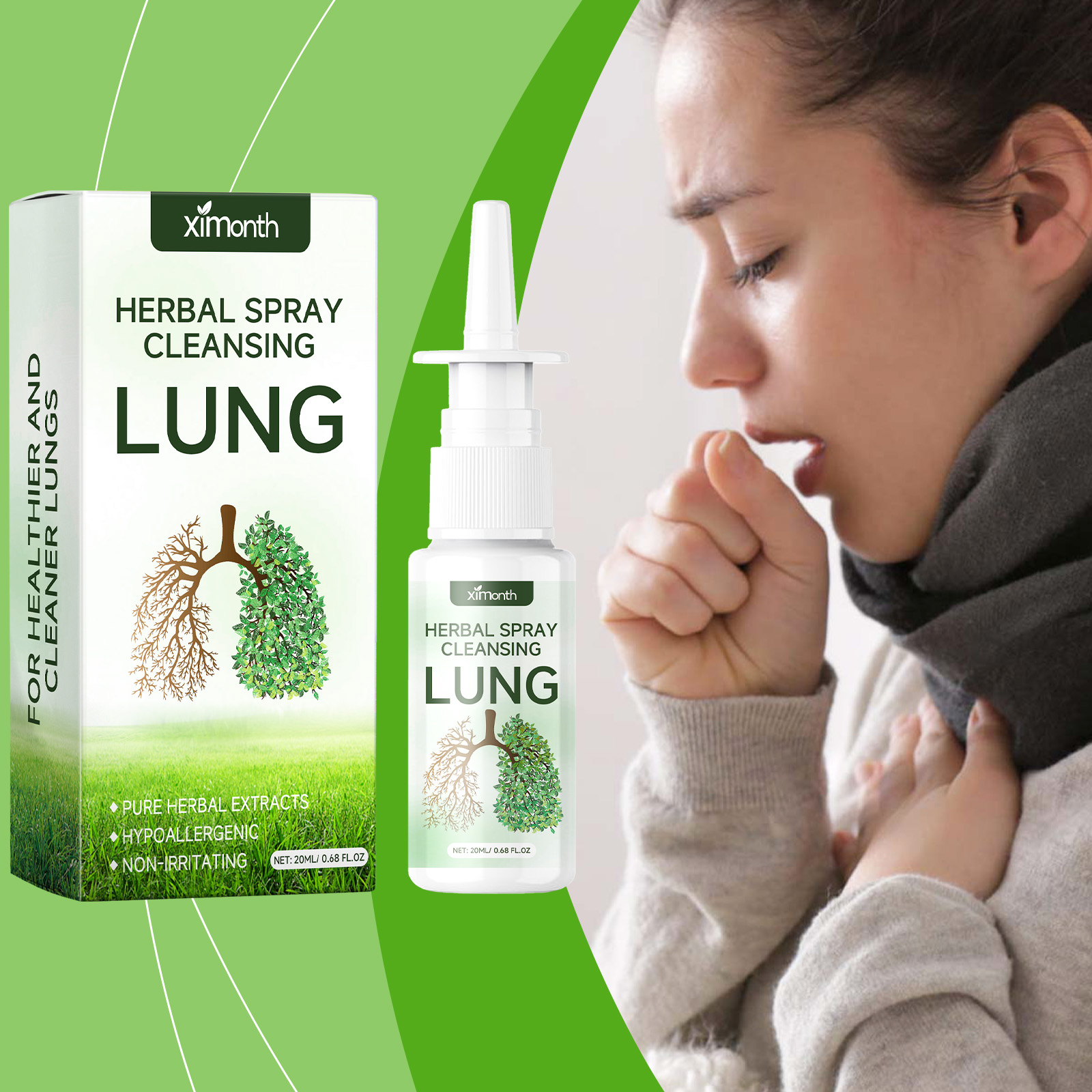 Herbal Nasal Spray Soothing Congestion Relief Breath Freshening Cooling Comfort Daily Nasal Care