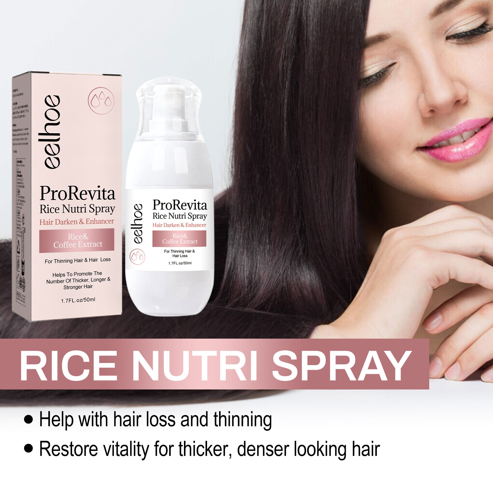 Rice Water Hair Spray Nourishing Scalp Strengthening Roots Anti Hair Loss For Damaged Hair Daily Care 1 PCS