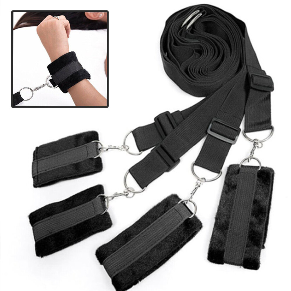 Under Bed Restraint System Bondage Strap Rope Cuffs Adult Kit BDSM Sex Toy